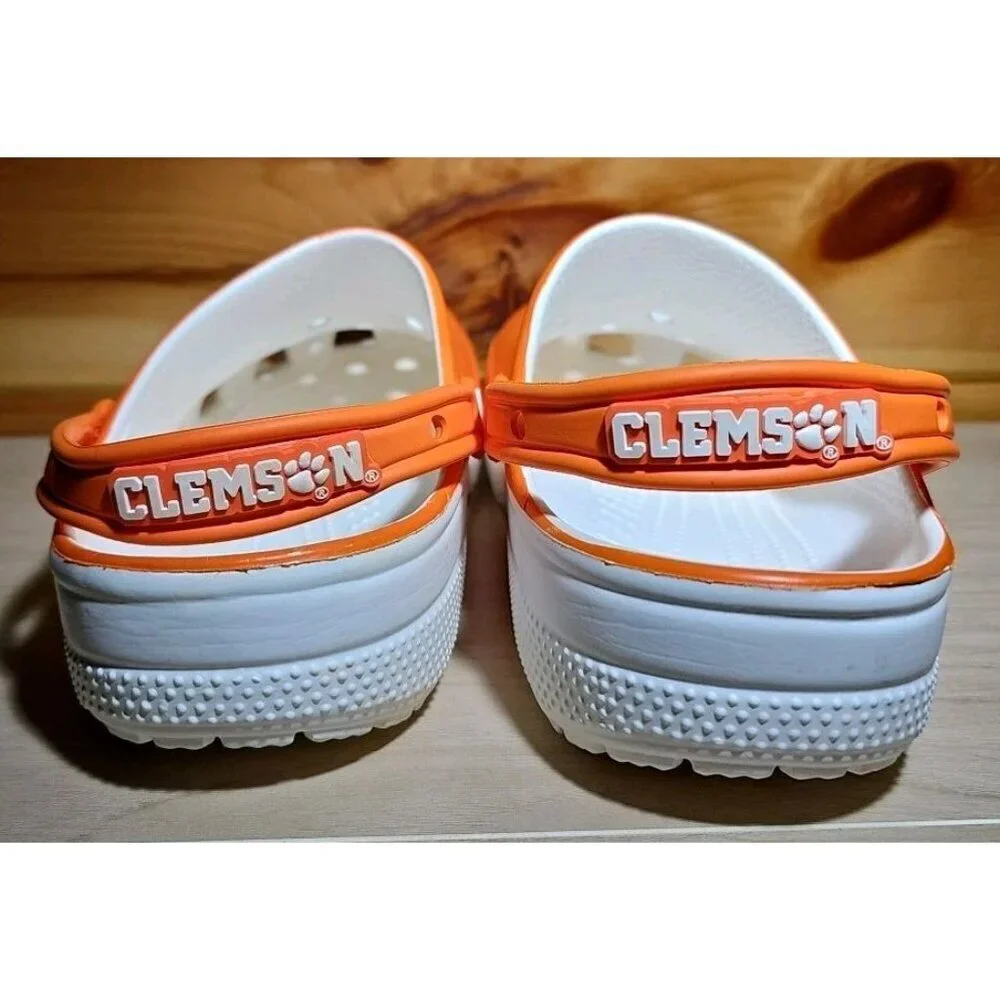Clemson University Crocs Men's 11 Classic Tigers Clogs Shoes Orange